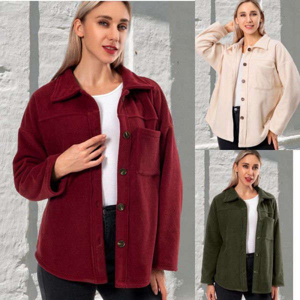 A new style of cross-border thickened fleece coat in Europe and the United States Foreign trade Amazon autumn and winter plush sweater women's coat 