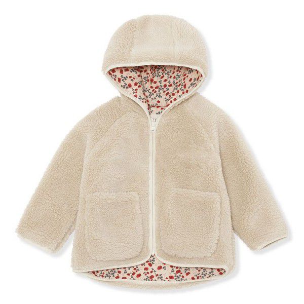 MiniCowMother baby boys and girls cute floral imitation lamb wool one-piece coat children's pure cotton clothes 