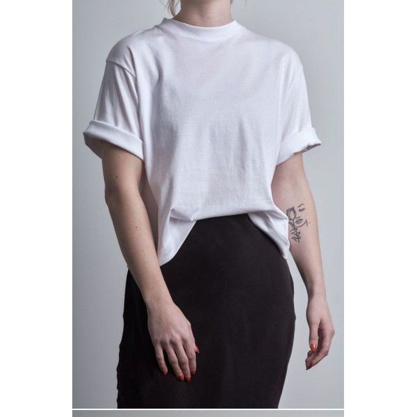 Cotton Crew Neck Loose Short Sleeve Personality T-shirt Loose Cuffs Cover the Body Slim Loose Fit