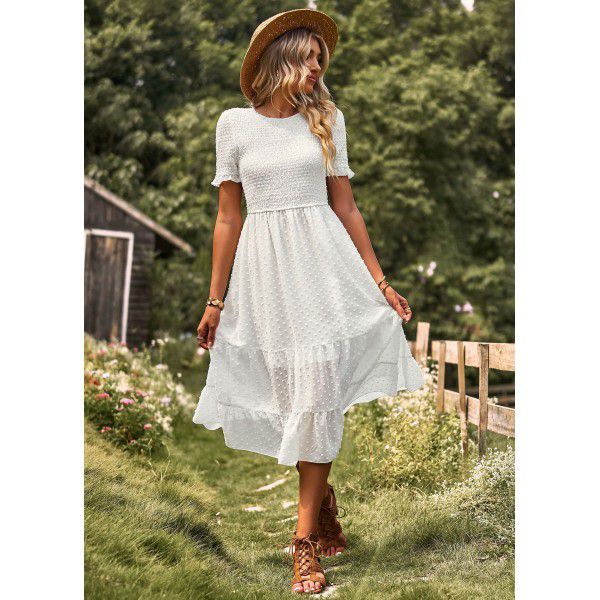 Diyun developed and designed cross-border fashion women's clothing in Europe and the United States, Amazon large swing dress, elegant and slim skirt 