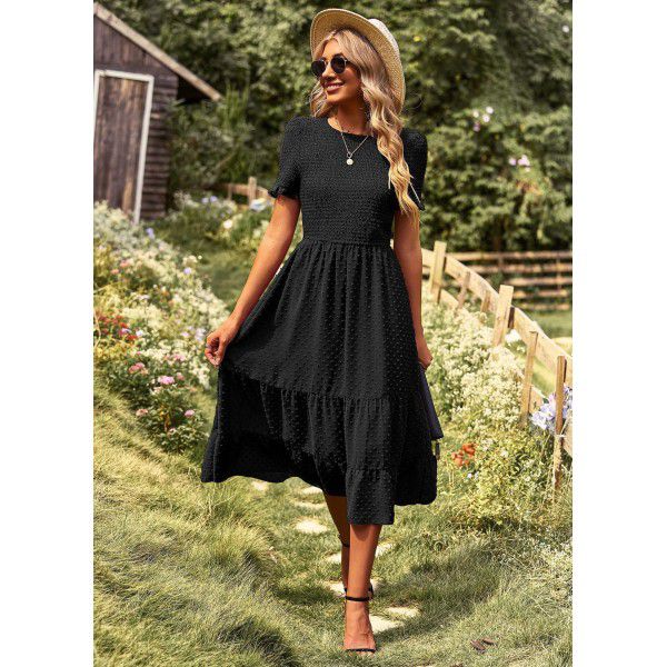 Diyun developed and designed cross-border fashion women's clothing in Europe and the United States, Amazon large swing dress, elegant and slim skirt 