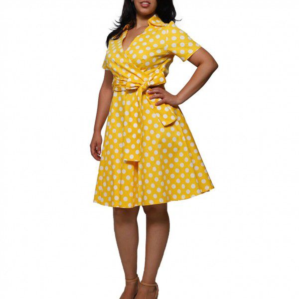 Retro large swing skirt Amazon popular mid-length skirt cross-border women's dress 50s Hepburn French polka dot dress 