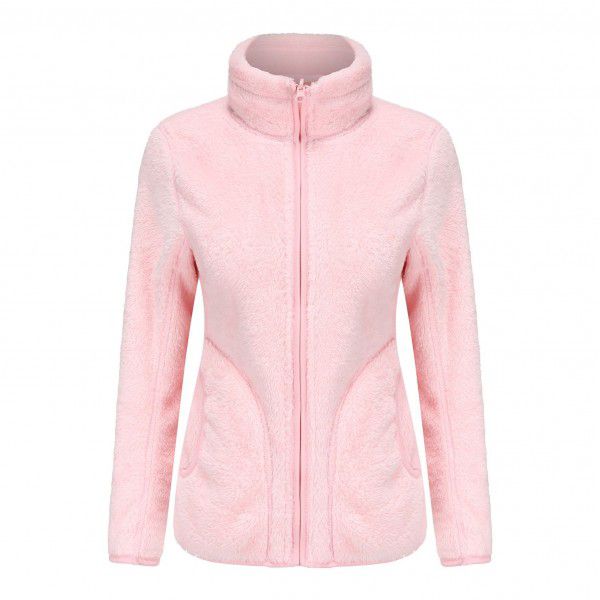Coral fleece outdoor fleece jacket with two sides for lovers in autumn and winter plush thickened double-sided fleece cardigan jacket for women 