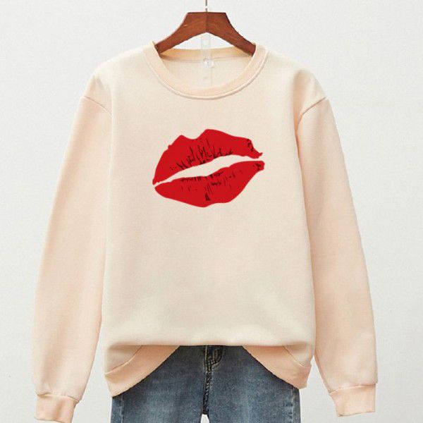 Fashion, loose, slim and simple sweater temperament, women's round neck, long sleeve top, autumn and winter 