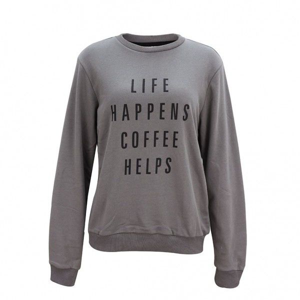 Autumn and winter new top European and American trend cross-border women's round neck letter pullover sweater