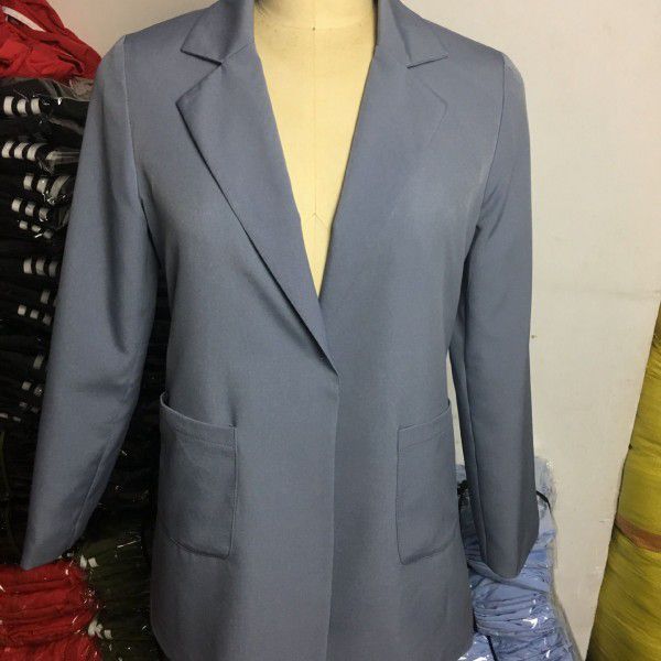 European and American popular fashion lapel slim cardigan temperament suit coat woman