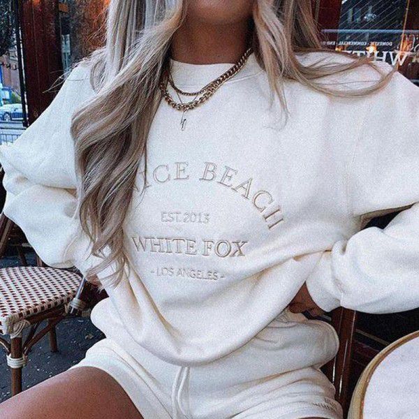 Women's embroidered sweater European and American leisure letter embroidered long-sleeved sweatshirt hip-hop trend autumn and winter new SU2314 