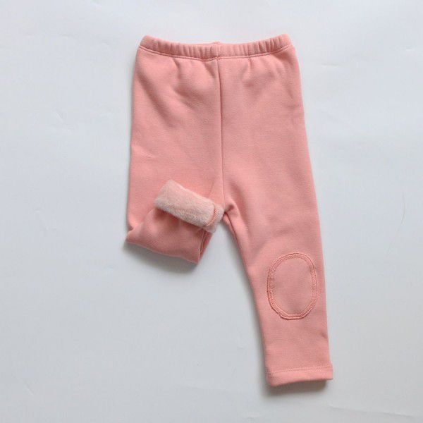 Children's Korean version of household clothes, baby pajamas, autumn and winter warm pants, leggings, foreign trade children's clothing, plush pants, girls' pants 