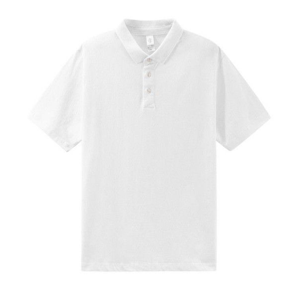 Japanese heavy cotton polo T-shirt Paul shirt Loose business men's polo shirt Men's work clothes 