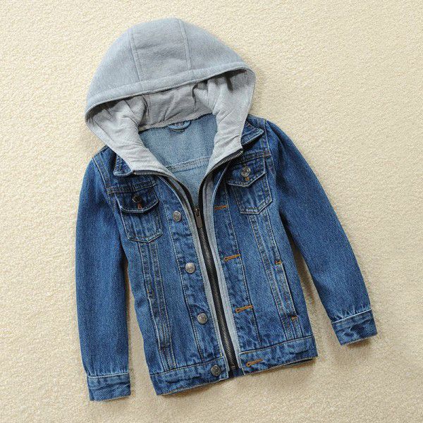 Wholesale of a children's clothing children's boys' denim jacket, middle and large children's middle and small children's jacket, girl's jacket manufacturer 