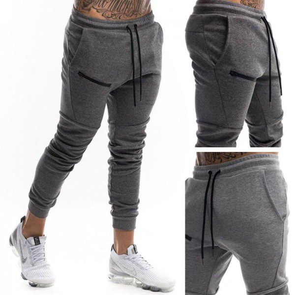 New Muscle Boy Brother Fitness Sports Pants Men's Leisure Feet Tights Running Fitness Pants 
