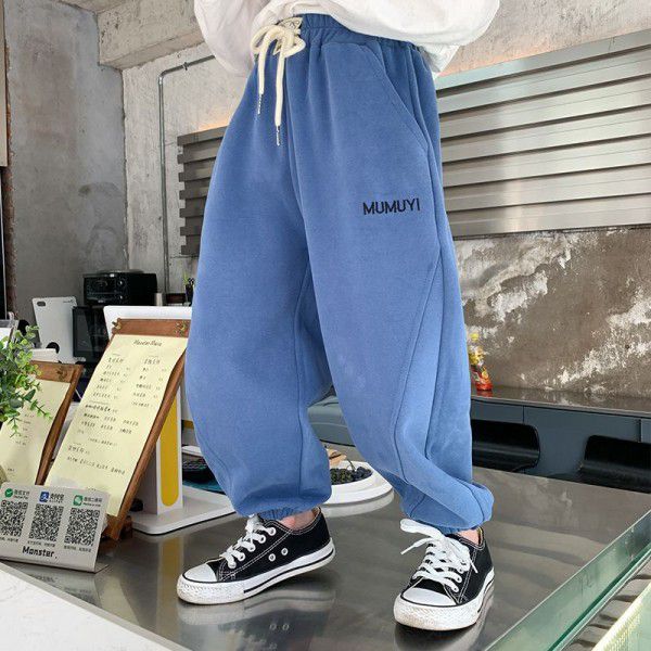 Boys' baby pants loose in spring, fashionable in 2023, new children's small and medium-sized children's toe guard pants, sports pants, pure cotton 