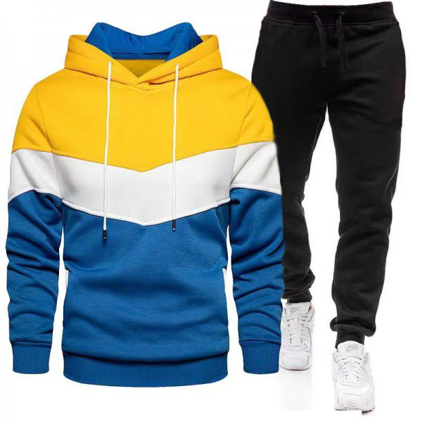 Autumn and winter hip-hop sweater suit Men's fashion three-color hoodie sportswear suit