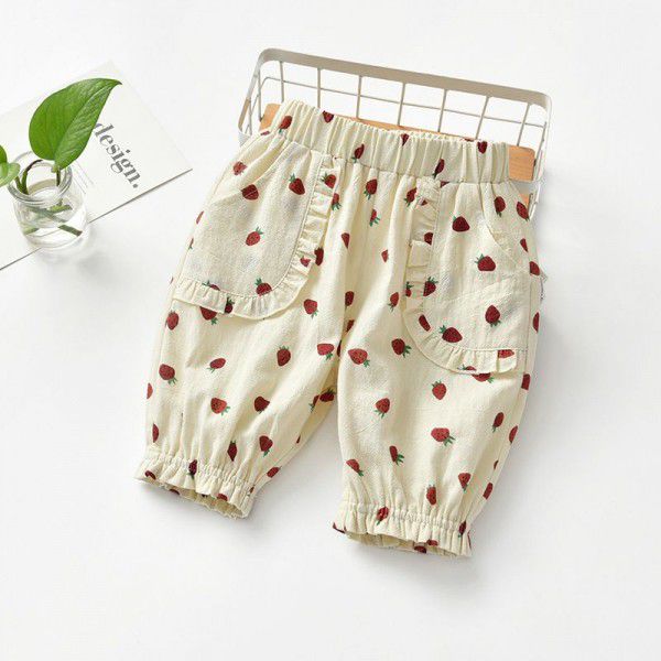 Girls' shorts wear summer clothes 2023 new thin children's children's summer Korean style children's wear five-point pants 