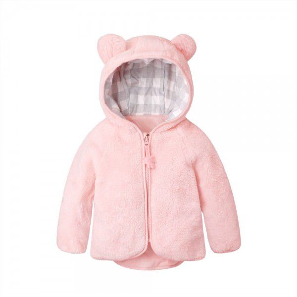 Autumn and winter 22 years baby comfortable cotton coat with lining warm bear shape baby coat 70006 
