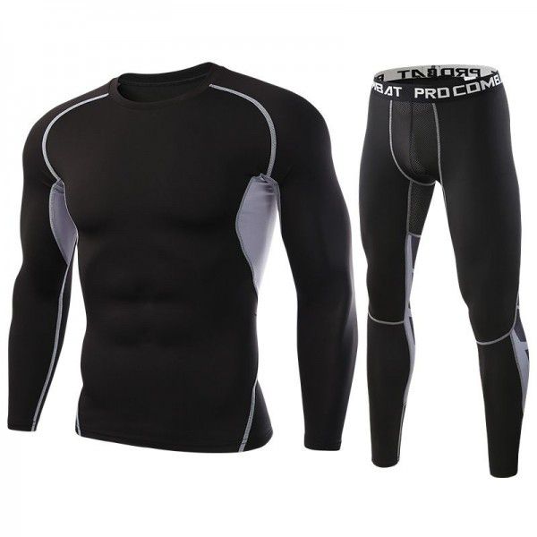 Men's sports and leisure suit Running quick-drying breathable fitness suit PRO stretch tights Basketball bottom shirt 