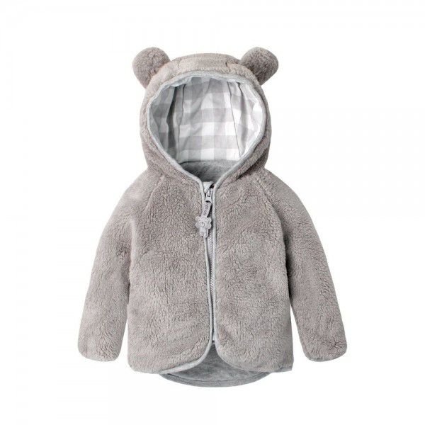 Autumn and winter 22 years baby comfortable cotton coat with lining warm bear shape baby coat 70006 