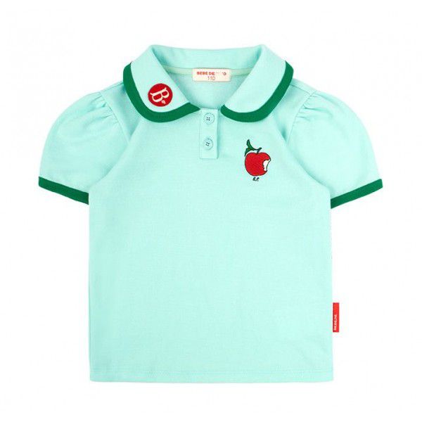 BE family's new summer product children's casual short-sleeved T-shirt for small and medium-sized children's apple embroidery pattern polo shirt ins 