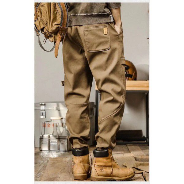 Chaopai Japanese vintage casual work pants Men's oversized loose leggings Harun pants Classic khaki pants 
