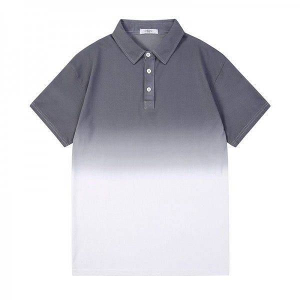 Short-sleeve polo shirt men's summer new loose fashion brand hanging dye half-sleeve men's jacket youth progressive men's clothing wholesale 