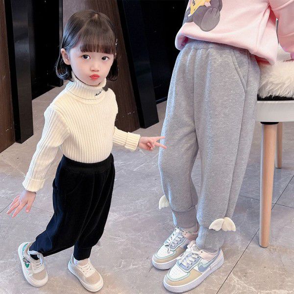 Spring new Korean wing guard pants for children's wear, foreign style, large close-up PP pants, sports pants trend