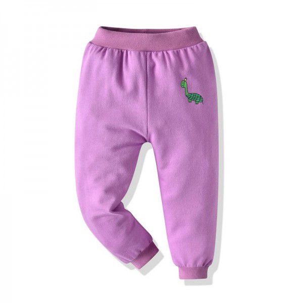 Children's sports loose casual pants Solid color spring pants Personalized cartoon print multicolor new children's pants