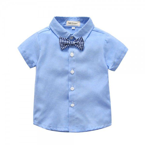 Ins children's suit boys' short-sleeved t-shirt gentlemen's wear strap two-piece children's clothing quick sale one for distribution 