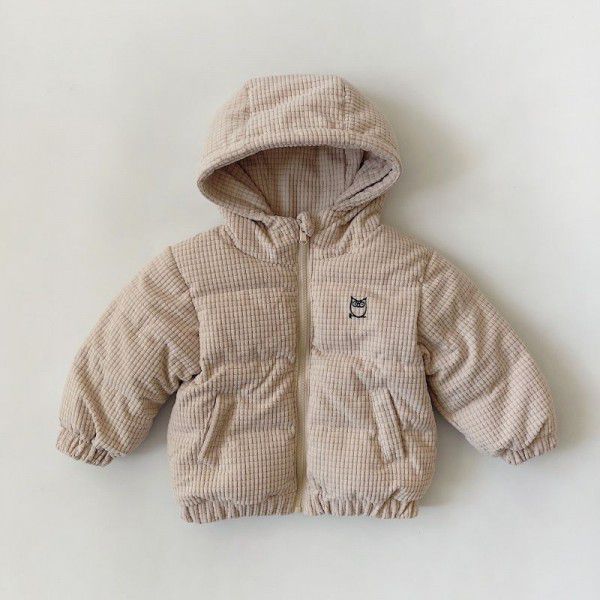 Children's cotton coat plush thickened autumn and winter warm children's cotton coat baby cotton coat