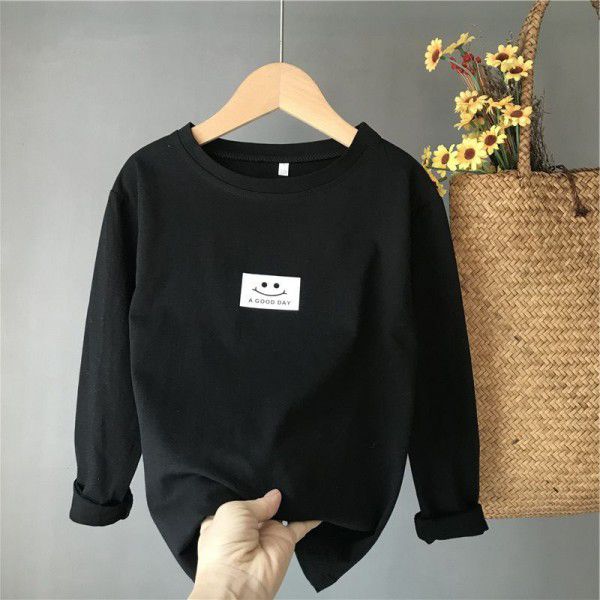 Issued on behalf of children's wear boys and girls' long-sleeved T-shirt 2022 Spring New style children's solid color underlay T-shirt Fashion knit 7 