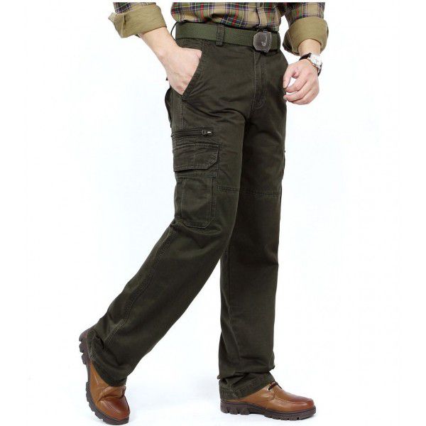 Autumn and winter new overalls men's trousers military fatliquoring oversized cotton loose multi-pocket casual pants 9123 