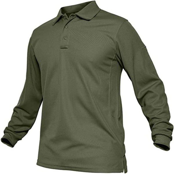 Men's sports big men's long-sleeved golf Paul lapel t-shirt