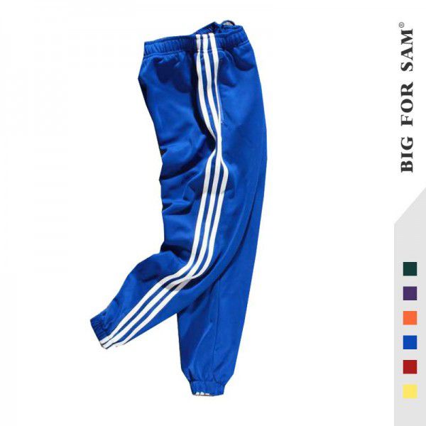 New trend three-bar leggings contrast color men's sports pants men's retro hip-hop casual pants men's autumn 