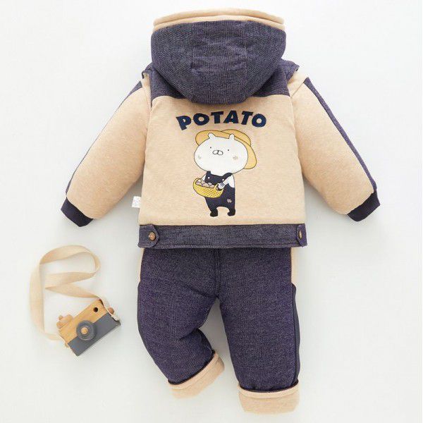 1-2 year old baby winter split suit baby thickened outdoor clothes boy foreign style jacket jacket jacket new 3 