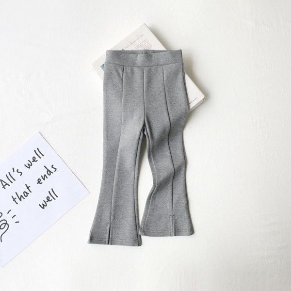 Western-style girls' flared pants 2023 spring clothes new baby wear split pants children's fishtail pants spring and autumn tide 