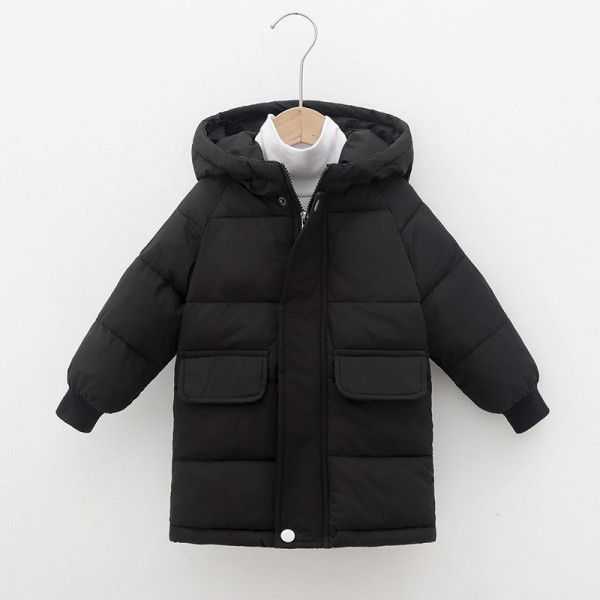 New children's clothing live source medium and long children's cotton-padded clothes, small and medium-sized children's hooded thickened coat, boys' and girls' cotton-padded jacket 