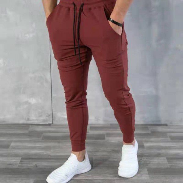 Crazy Muscle Men's Sports Leisure Pants Running Fitness Multi-pocket Sweat-absorbing Slim Fit Tights Cross-border 