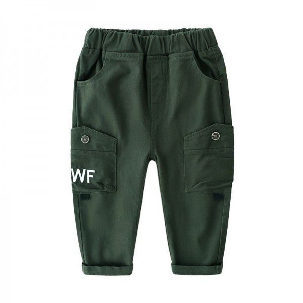 Boys' trousers 2022 new spring and autumn new western-style overalls children's trousers in the trend of children's casual pants 