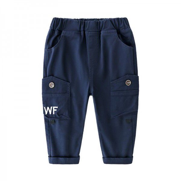 Boys' trousers 2022 new spring and autumn new western-style overalls children's trousers in the trend of children's casual pants 