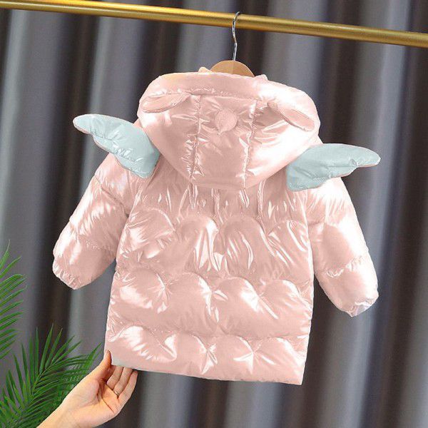 Girls' cotton-padded clothes medium and long winter clothes 2020 new foreign style little girls' wing down cotton clothes children's thickened coat 