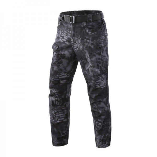 ESDYX7 camouflage overalls Solid plaid multi-pocket pants Breathable tactical pants 