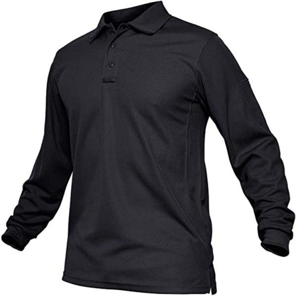 Men's sports polo shirt Large men's long-sleeved golf Paul lapel t-shirt