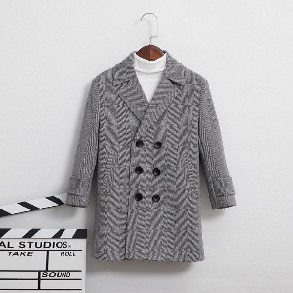 Boys' cotton wool coat 2022 winter children's fashion thickened cloth windbreaker middle and large children's performance coat 