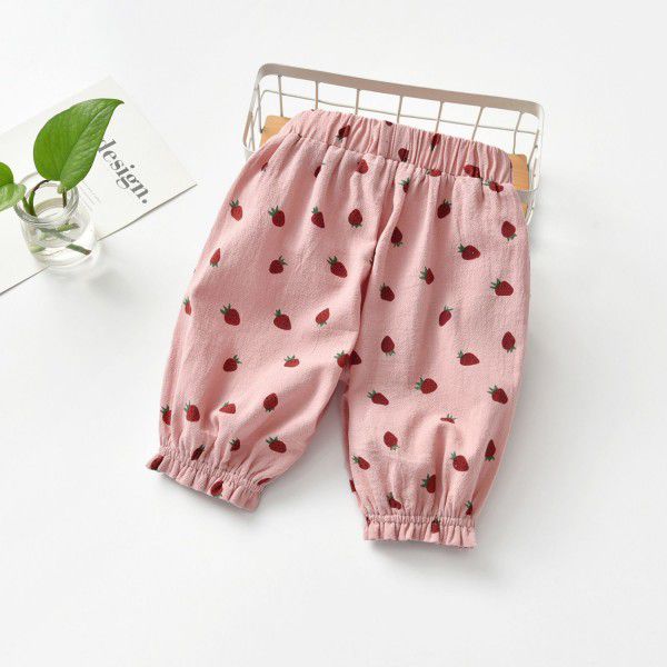 Girls' shorts wear summer clothes 2023 new thin children's children's summer Korean style children's wear five-point pants 