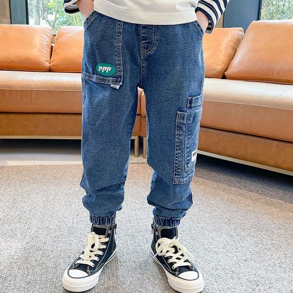 Children's trousers 2023 new boys' jeans autumn casual pants big boys' trousers fashion boys' clothes 