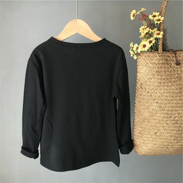 Issued on behalf of children's wear boys and girls' long-sleeved T-shirt 2022 Spring New style children's solid color underlay T-shirt Fashion knit 7 