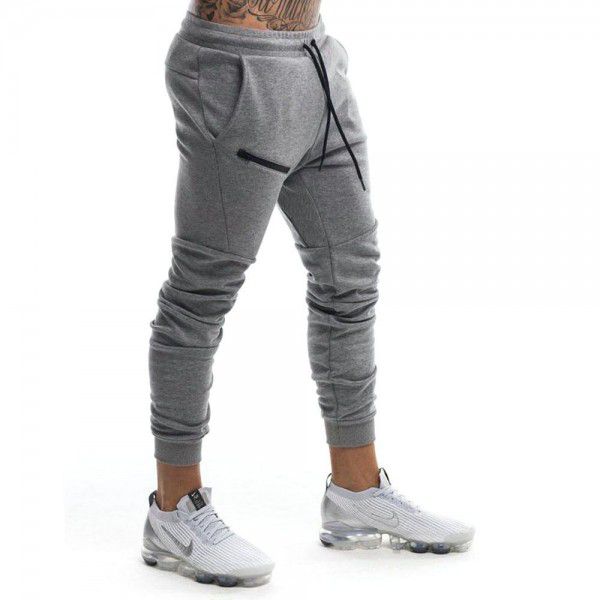 New Muscle Boy Brother Fitness Sports Pants Men's Leisure Feet Tights Running Fitness Pants 