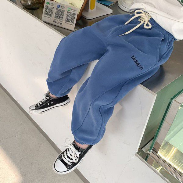 Boys' baby pants loose in spring, fashionable in 2023, new children's small and medium-sized children's toe guard pants, sports pants, pure cotton 