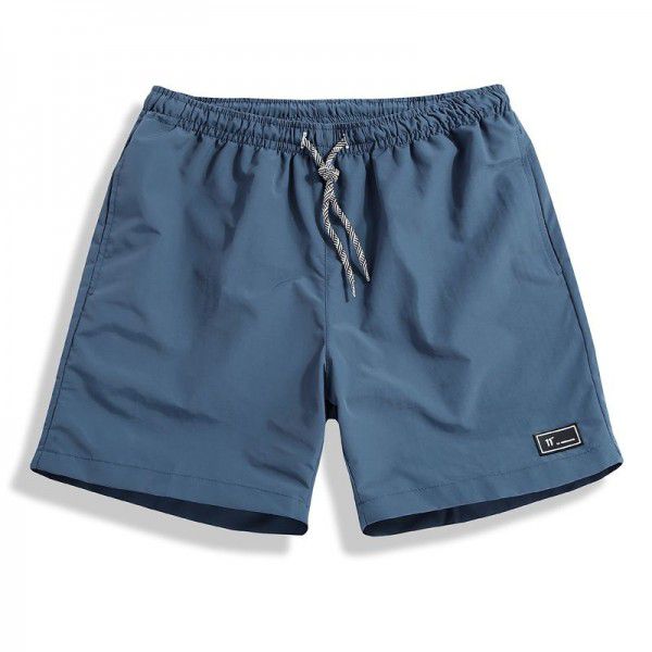 Summer candy color shorts capris men's beach pants elastic waist drawstring loose cross-border straight shorts