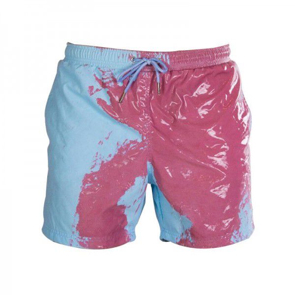 Color-changing swimming trunks in water beach pants Men's personalized European and American large warm color changing shorts