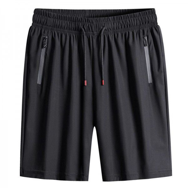 Ice Silk Pants Men's casual pants Men's thin summer quick-drying sports oversized five-point shorts
